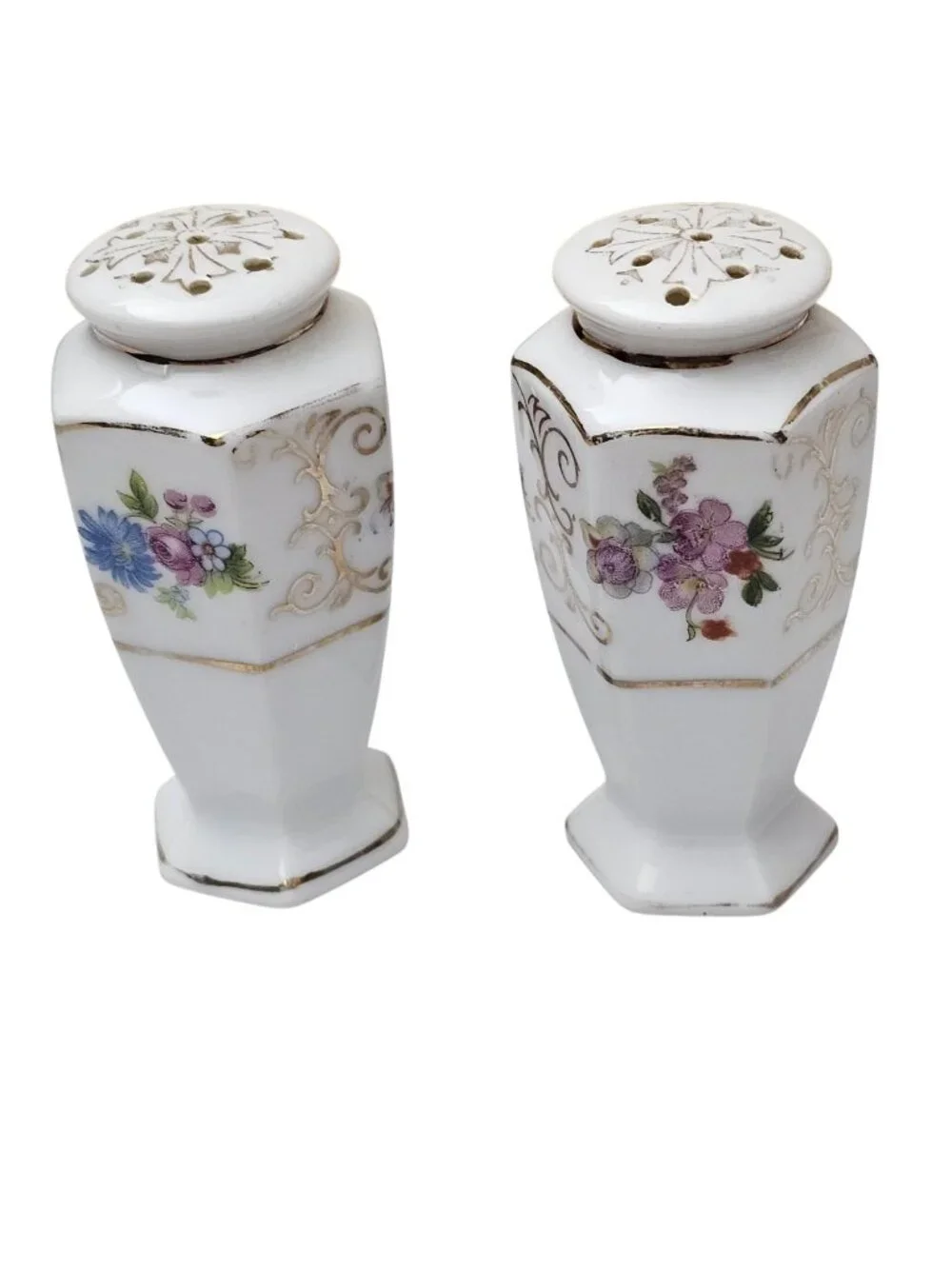 Vintage JAPAN Floral Hexagon CHIKARAMACHI 3.5